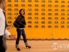 Gina walking inside the New York Times Building